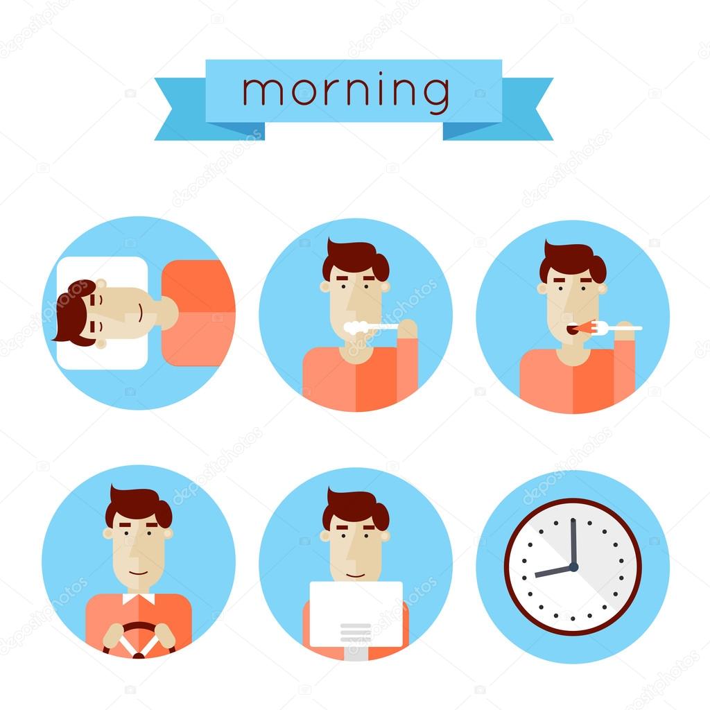 Morning procedures icons