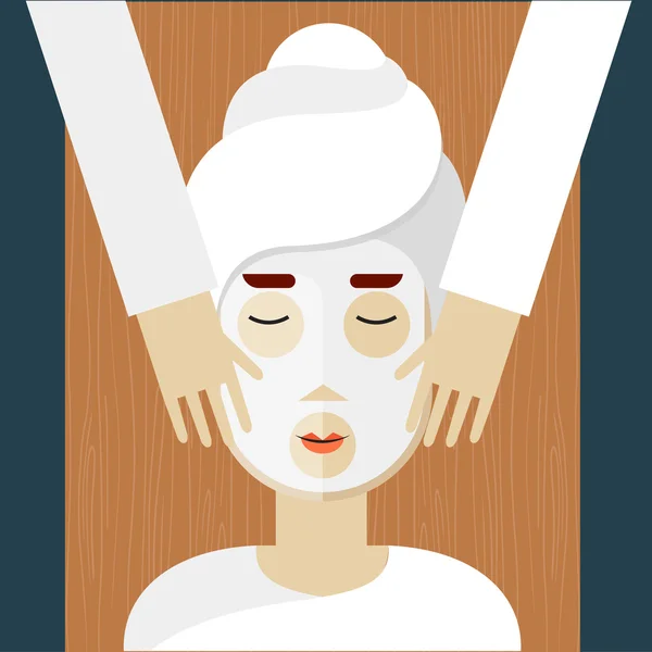 Vrouw op spa procedures. — Stockvector