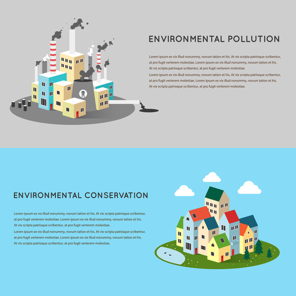 Pollution and eco-friendly landscapes