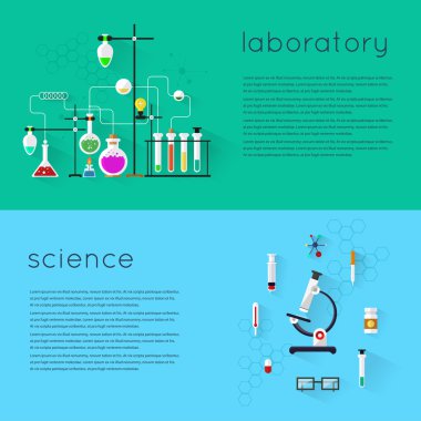 Laboratory workspace and science equipments clipart