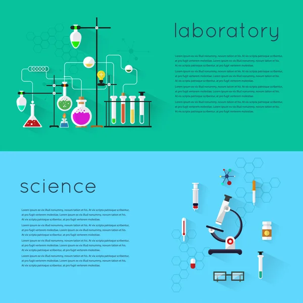 Spazio di lavoro di laboratorio e attrezzature scientifiche — Vettoriale Stock