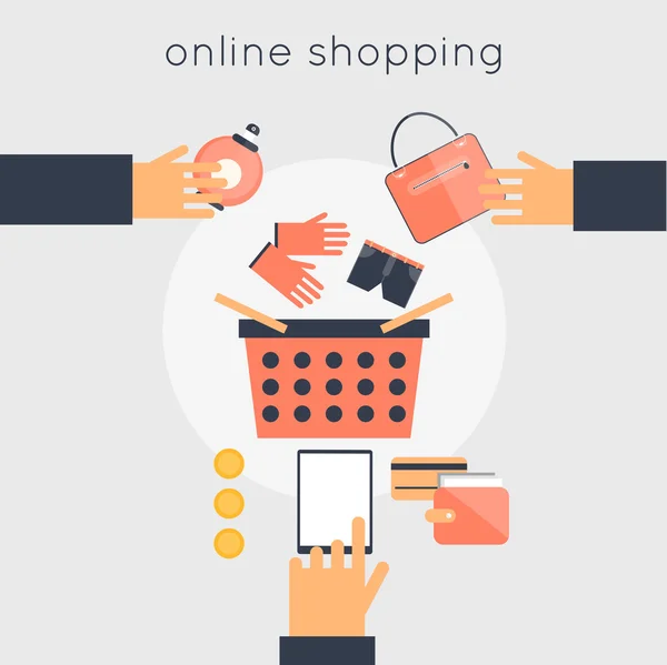 On-line store shopping. — Stock Vector