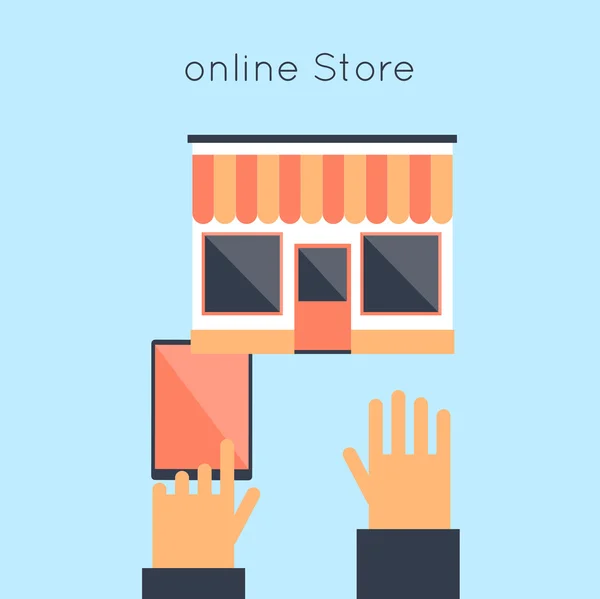 Ilustración en línea de la tienda . — Vector de stock