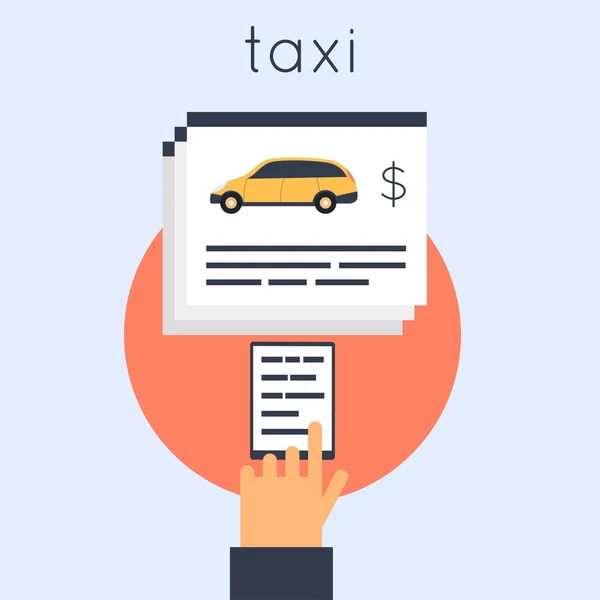 Táxi design plano online — Vetor de Stock