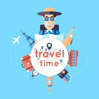 yaz tatili illüstrasyon