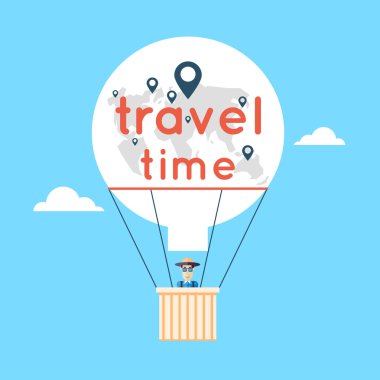 Hava balonu seyahat zaman yazıt ile