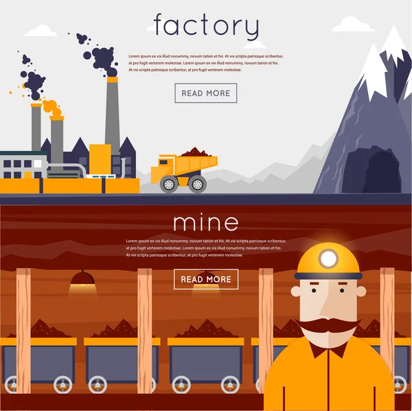 Miner in a mine produces breed — Stock Vector