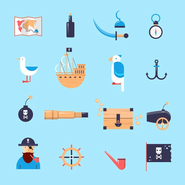 Set of pirates design elements — Stock Vector