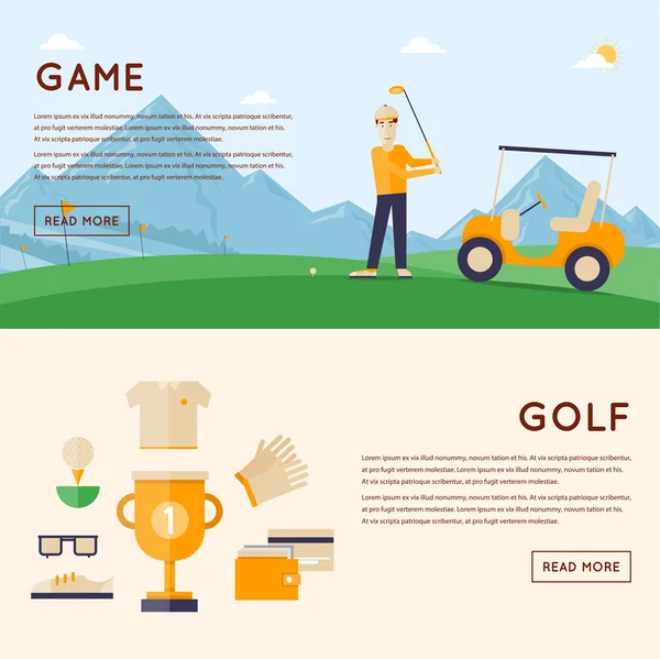 Hombre jugando al golf — Vector de stock