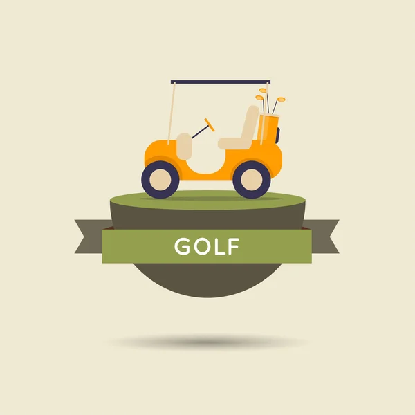 Golf car in stile piatto — Vettoriale Stock