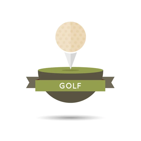 Pelota de golf Estilo plano — Vector de stock