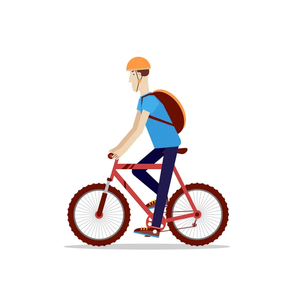 Man op een mountainbike — Stockvector