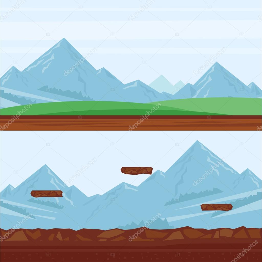 Background for games, mountain landscape