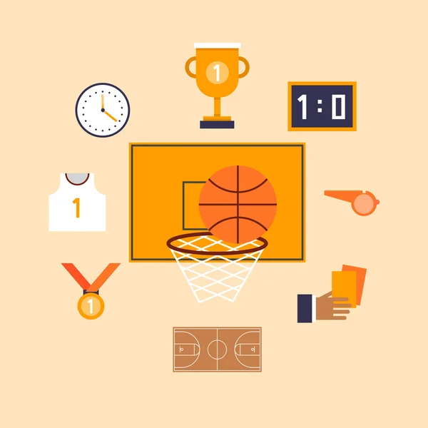 Set da basket icone — Vettoriale Stock