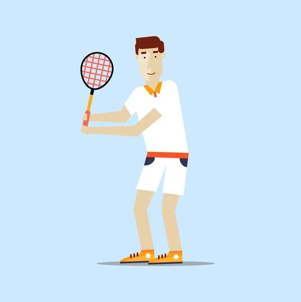 Homme jouant au tennis — Image vectorielle