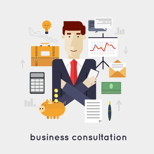 Business consultation concept — Stock Vector