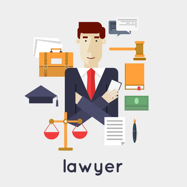 Právník právo a pořádek a koncepce — Stockový vektor