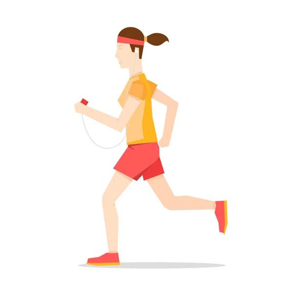 Sportig kvinna joggar — Stock vektor