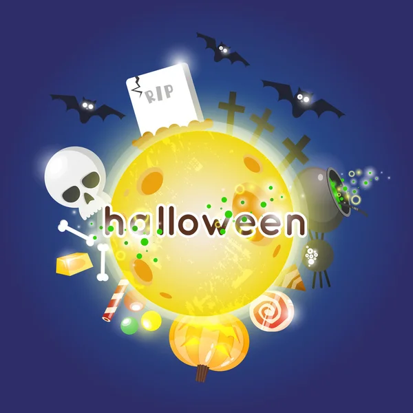 Happy Halloween księżyc — Wektor stockowy