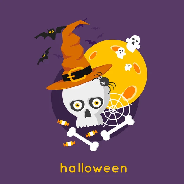 Joyeux squelette d'Halloween — Image vectorielle