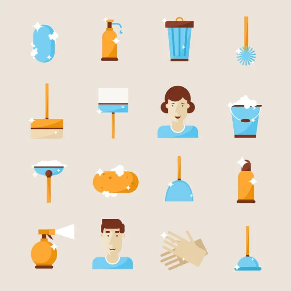Herramientas de limpieza e higiene . — Vector de stock