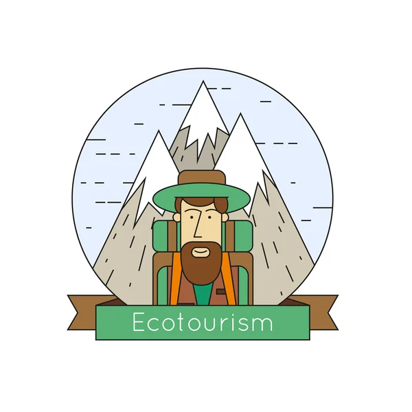 Eco turismo imprimir — Vector de stock