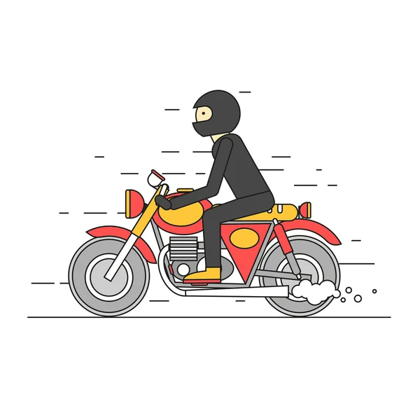 Homem equitação motocicleta —  Vetores de Stock