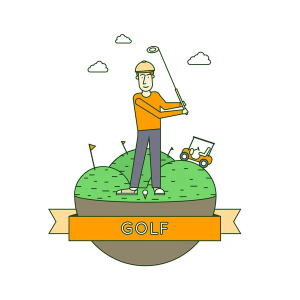 Człowiek grający w golfa — Wektor stockowy