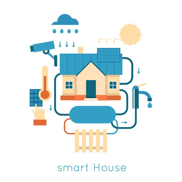 Smart House Print — Stock Vector