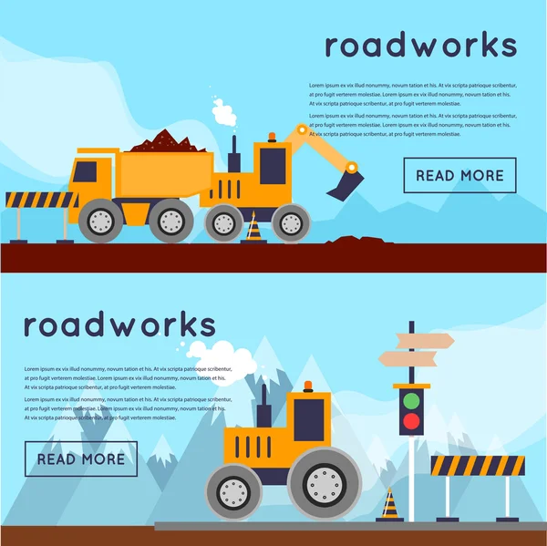 Naprawa drogi i układanie asfaltu — Wektor stockowy