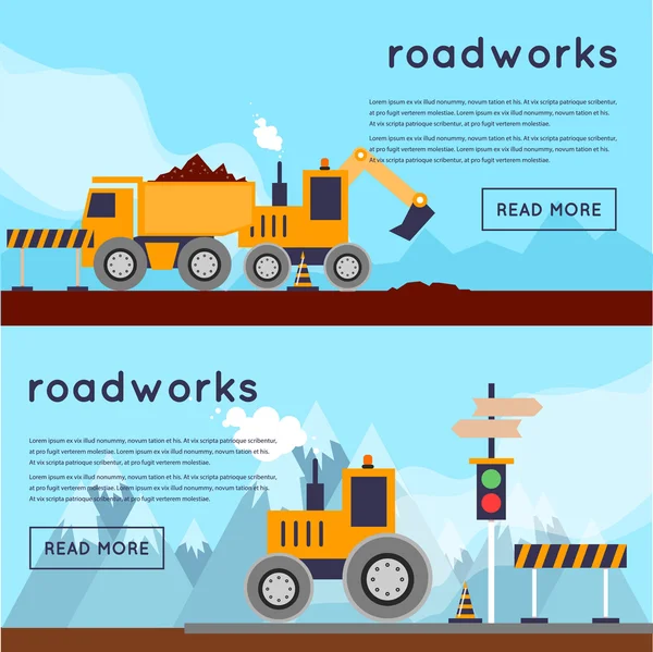 Road repairing and laying of asphalt — Stock Vector