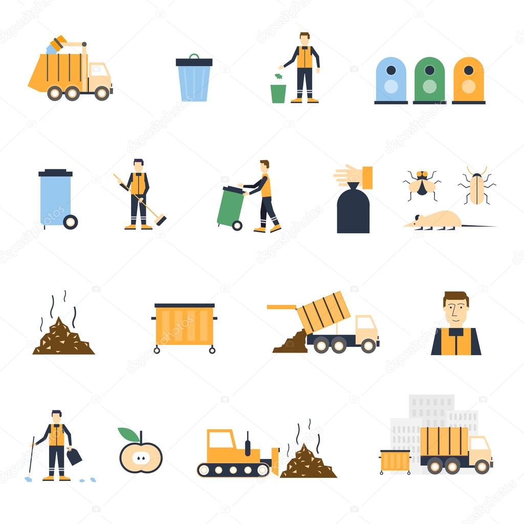 collection of icons about Garbage