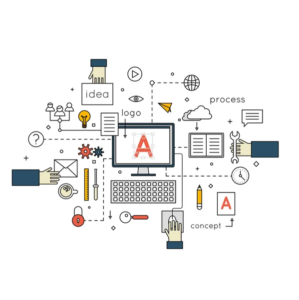 Concepts pour processus créatif — Image vectorielle