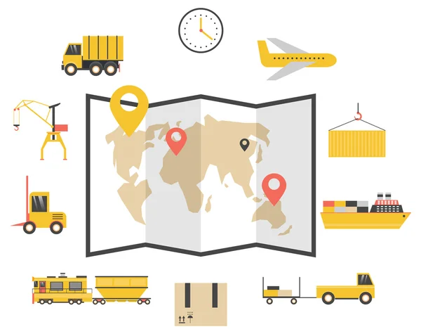 Frachtlieferung von Paketen Logistik — Stockvektor