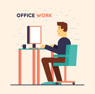 bilgisayarda çalışan memur