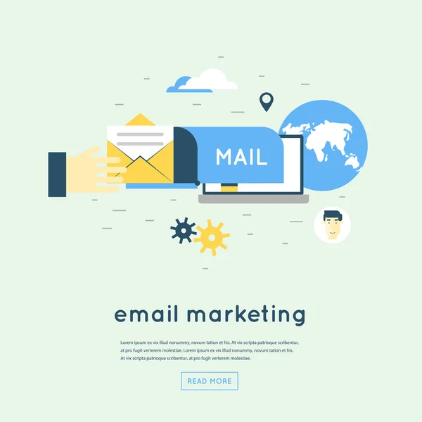 Email marketing e digital marketing — Vettoriale Stock