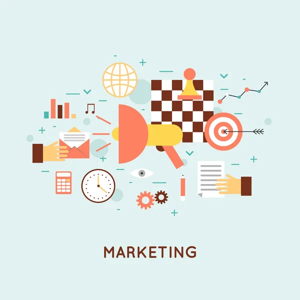 Marketing móvel, email marketing — Vetor de Stock