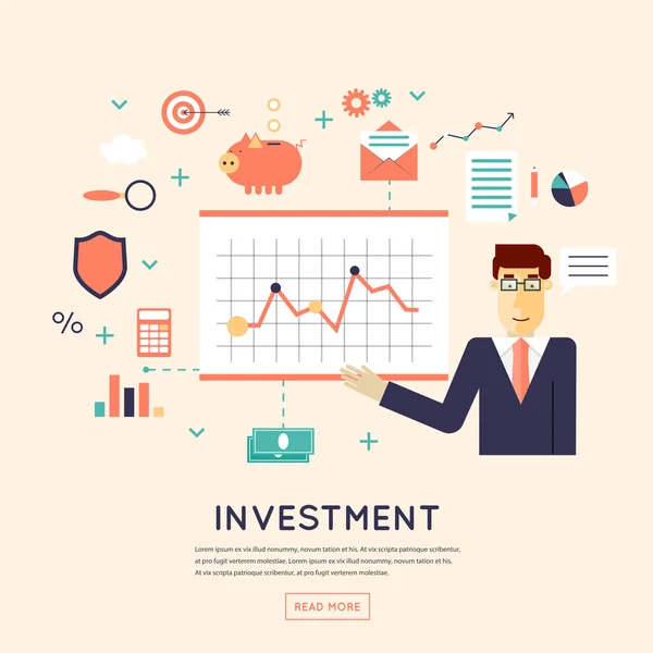Investeringen, strategisch management — Stockvector