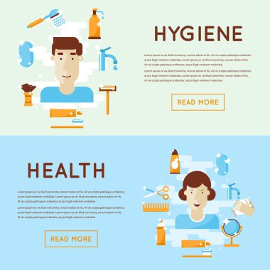Kişisel günlük hijyen illüstrasyon