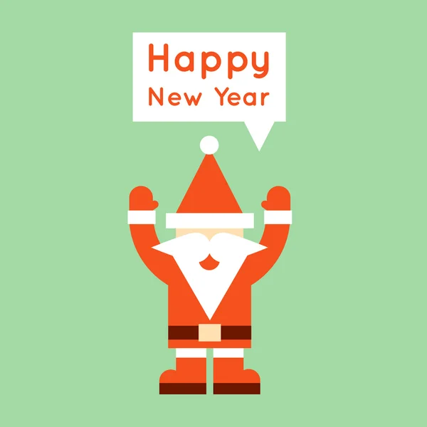 Feliz año nuevo con Santa Claus — Vector de stock