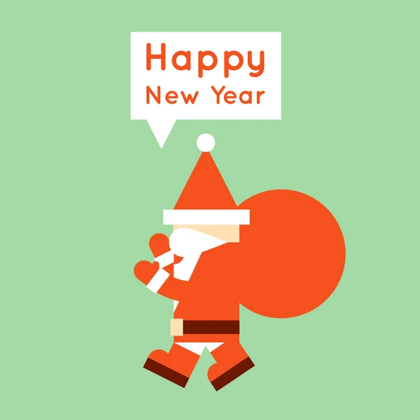 Feliz año nuevo con Santa Claus — Vector de stock