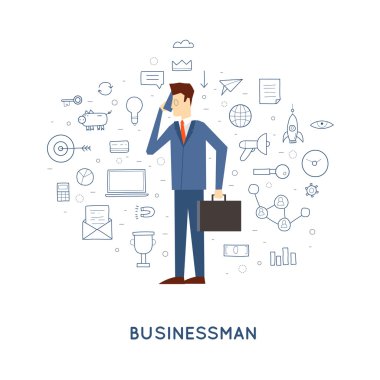 Evet işadamı doodle.