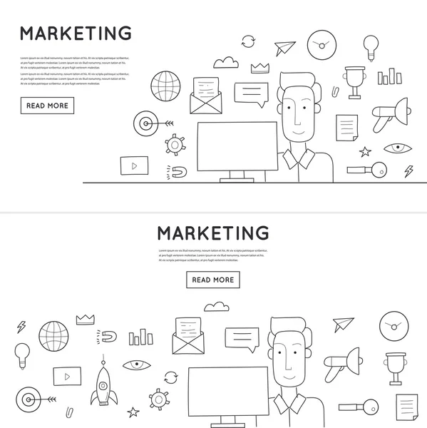 Doodle design e-mail marketing — Vetor de Stock