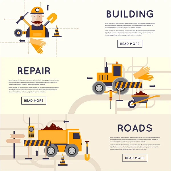 Equipamento de construção rodoviária —  Vetores de Stock