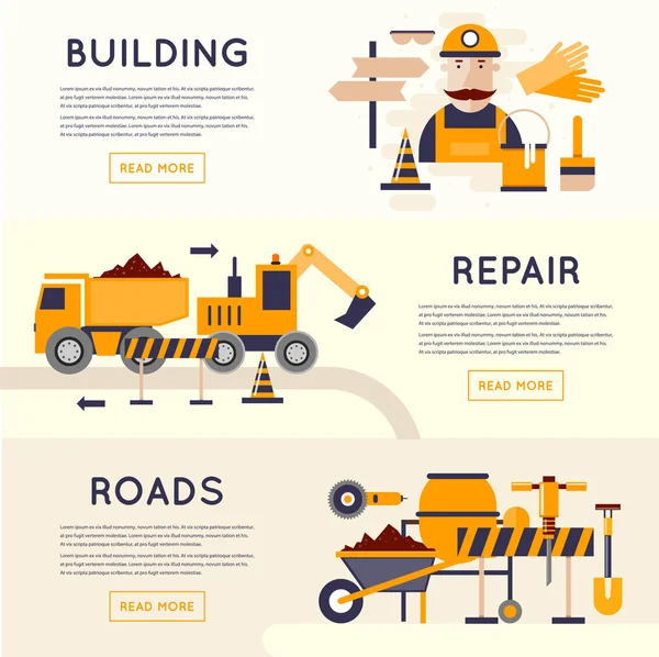 Yol yapımı için makineler — Stok Vektör