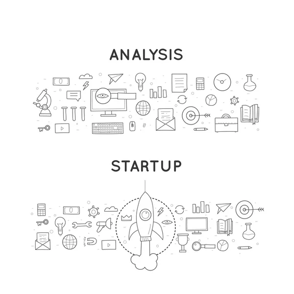 Creación de empresas Doodle — Archivo Imágenes Vectoriales