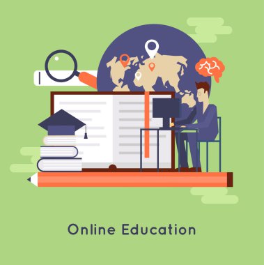 On-line eğitim illüstrasyon