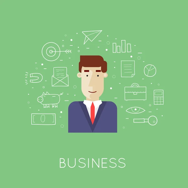 Business flat illustrazione — Vettoriale Stock