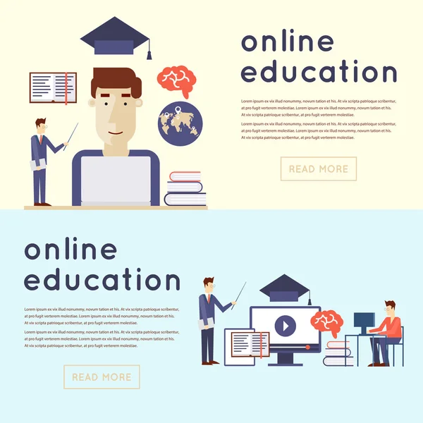 On-line eğitim illüstrasyon — Stok Vektör