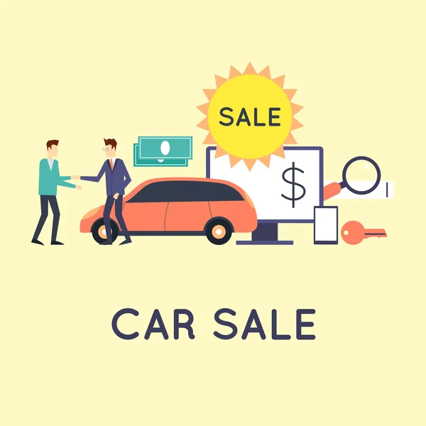 Kupno i sprzedaż samochodu — Wektor stockowy